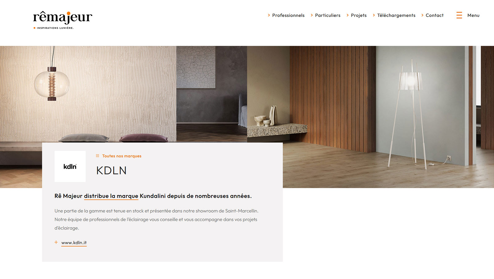 Création du site internet pour Rê Majeur, éclairage architectural, par Hervé Augoyat à Lyon