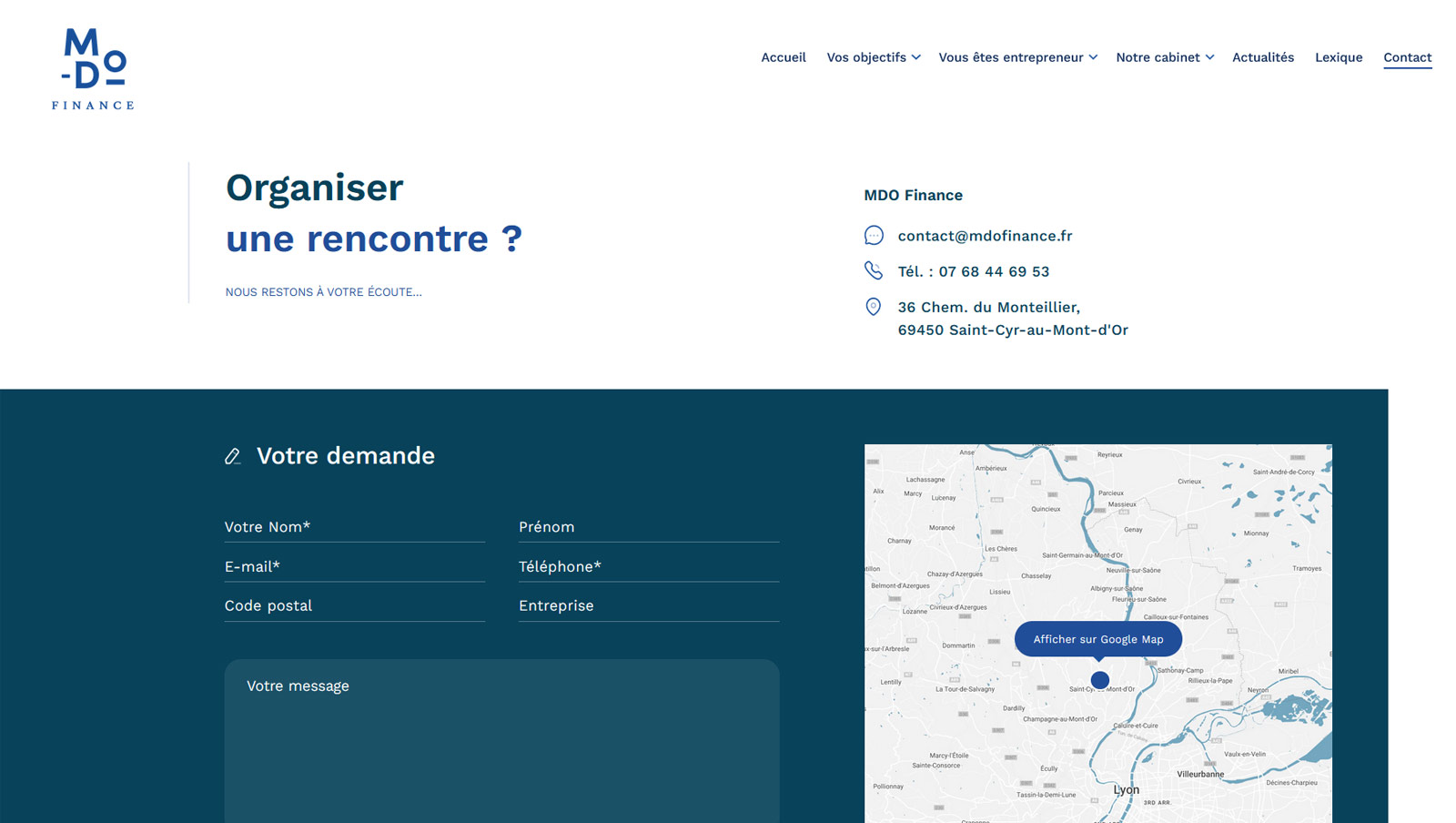 Création du site internet pour MDO Finance, conseil en gestion de patrimoine à Lyon, par Hervé Augoyat